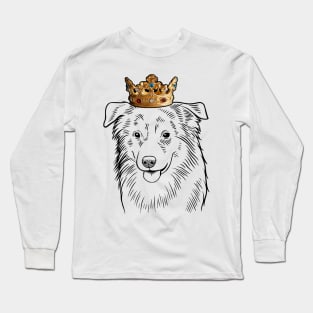 Miniature American Shepherd Dog King Queen Wearing Crown Long Sleeve T-Shirt